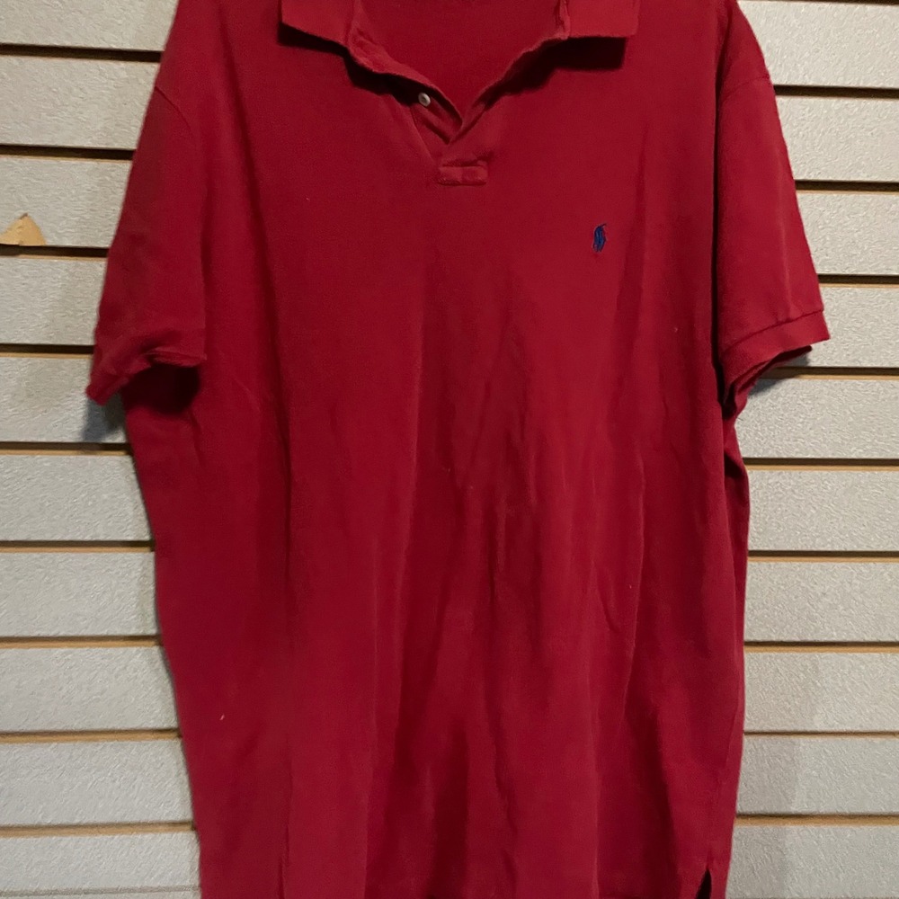 Men's Red Polo by Ralph Lauren Short Sleeve Classic Fit Polo Shirt Size L